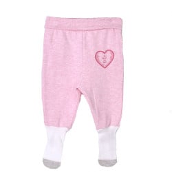 pantalon bio bebe fille avec chaussettes Active Rose