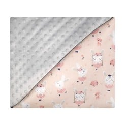 Double-sided cotton and minky baby blanket - Ballerinas