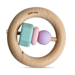 Teething and motor skills rattle - wood and silicone
