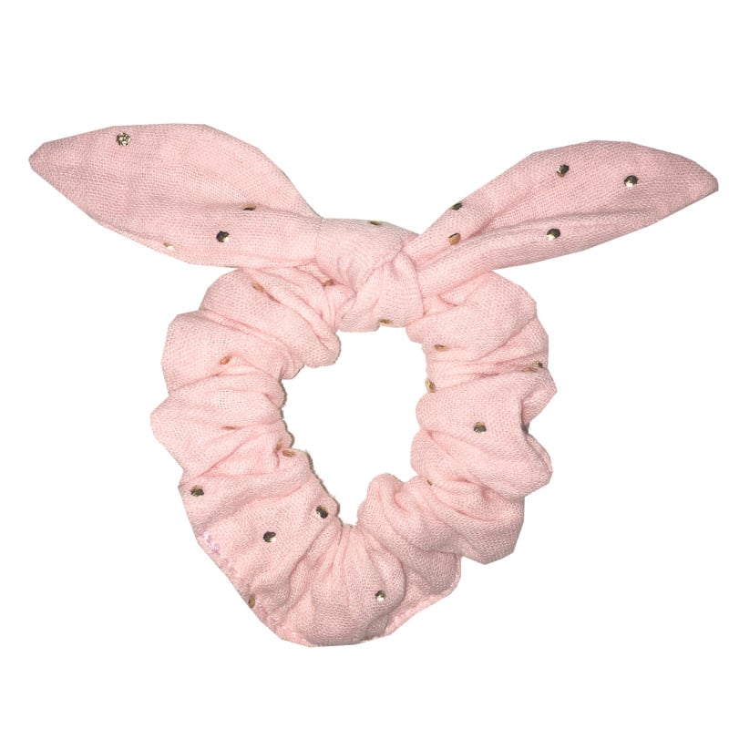 Scrunchie with bow - double cotton gauze muslin