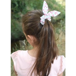 Scrunchie with bow - double cotton gauze muslin