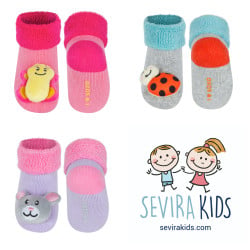3-pack of non-slip activity socks - Animals - Girl