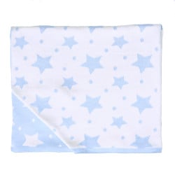 Lightweight organic cotton baby blanket - Reversible star