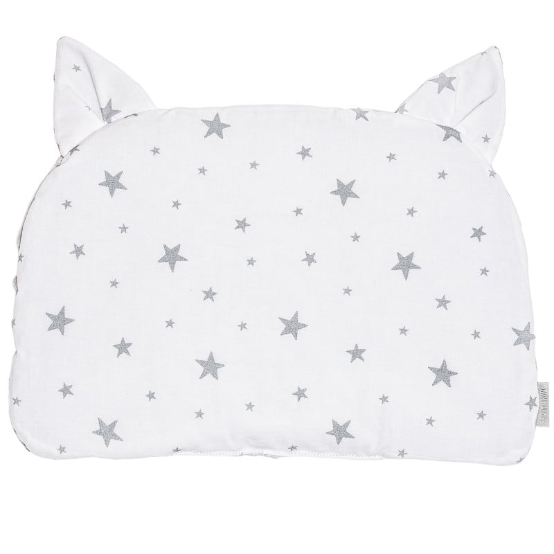 Reversible flat cushion pillow with cat ears, STELLA
