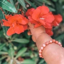 Bracelet pour bébé pierre naturelle - Quartz Rose