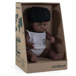 Baby boy doll, 38 cm, African