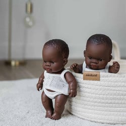 Baby girl doll, 21 cm, African