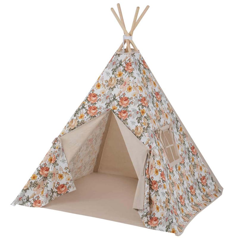 Teepee tent child with carpet, Neo Vintage