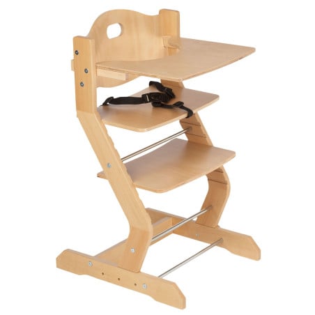 Baby high chair, Natural wood