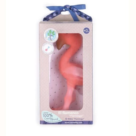 Flamingo natural rubber rattle