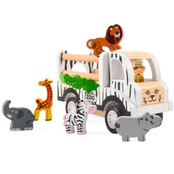 Wooden Toy - Zoo Truck and Safari Animals
