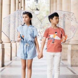 Transparent children's umbrella, Blue stars