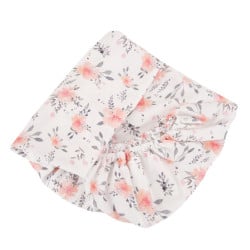 Baby fitted sheet in certified cotton - premium collection - Flora Corail